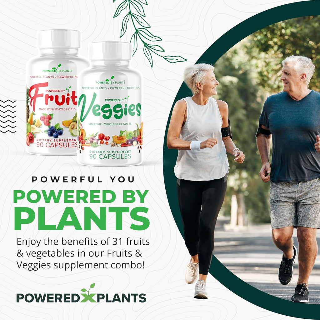 Fruits & Veggies Cápsulas - Superalimento Natural con Vitaminas y Minerales - Suplemento de Frutas y Verduras para Adultos (Paquete de 6, 90 Cápsulas cada uno)