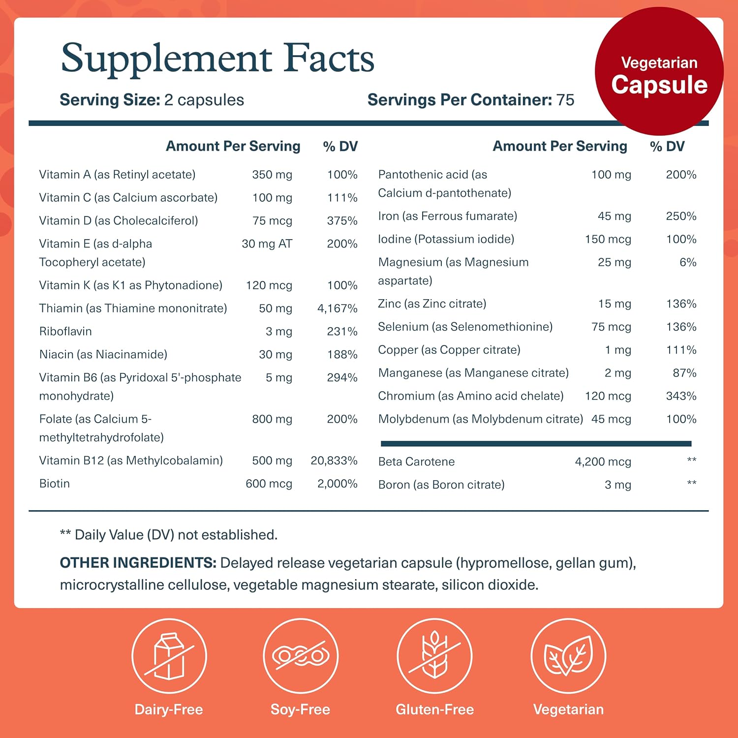 Youtheory High Potency Multi – Multivitamínico de Alta Potencia, 150 Cápsulas Vegetarianas (75 Días)