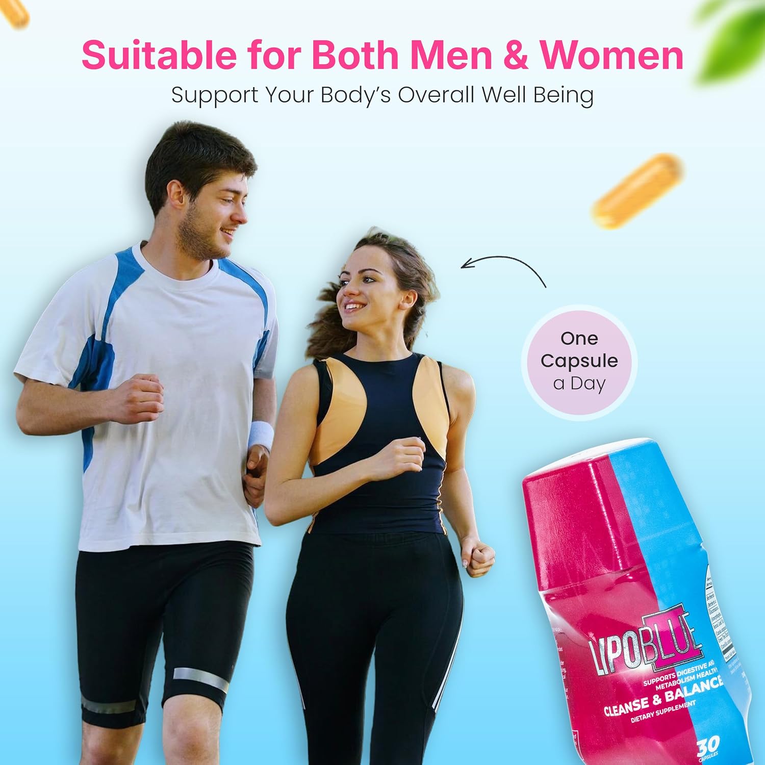 LIPOBLUE Suplemento Natural para el Bienestar - 30 Días, Cápsula Diaria