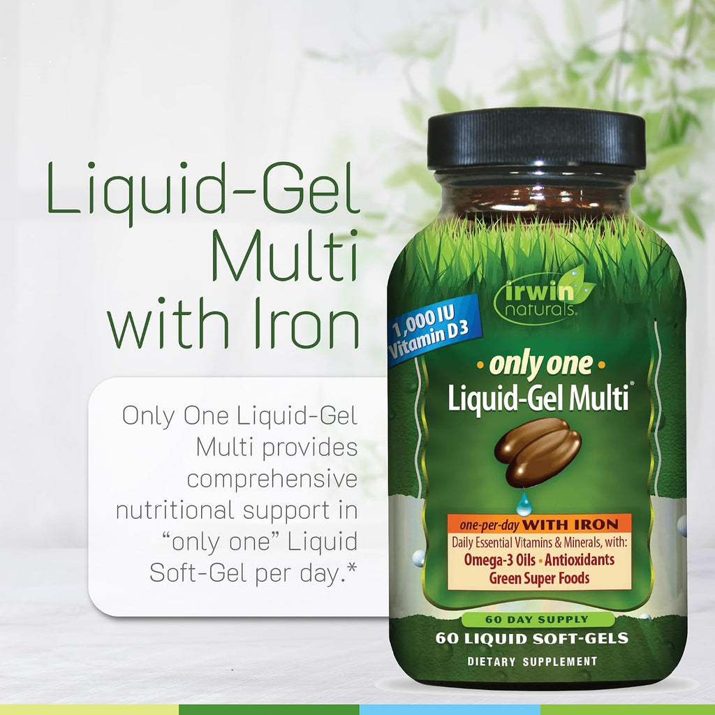 Irwin Naturals Only One Multi con Hierro – 60 Cápsulas Blandas Líquidas