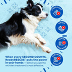 READYRESCUE Microesferas de Carbón Activado para Perros y Gatos - Kit esencial de primeros auxilios para mascotas - Aglutinante de veneno de acción rápida - Seguro y listo para llevar - 30g Pack de 12