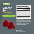 Viteey Vitamin B6 Gummies - 100mg de Vitamina B6 - 60 Gominolas Veganas