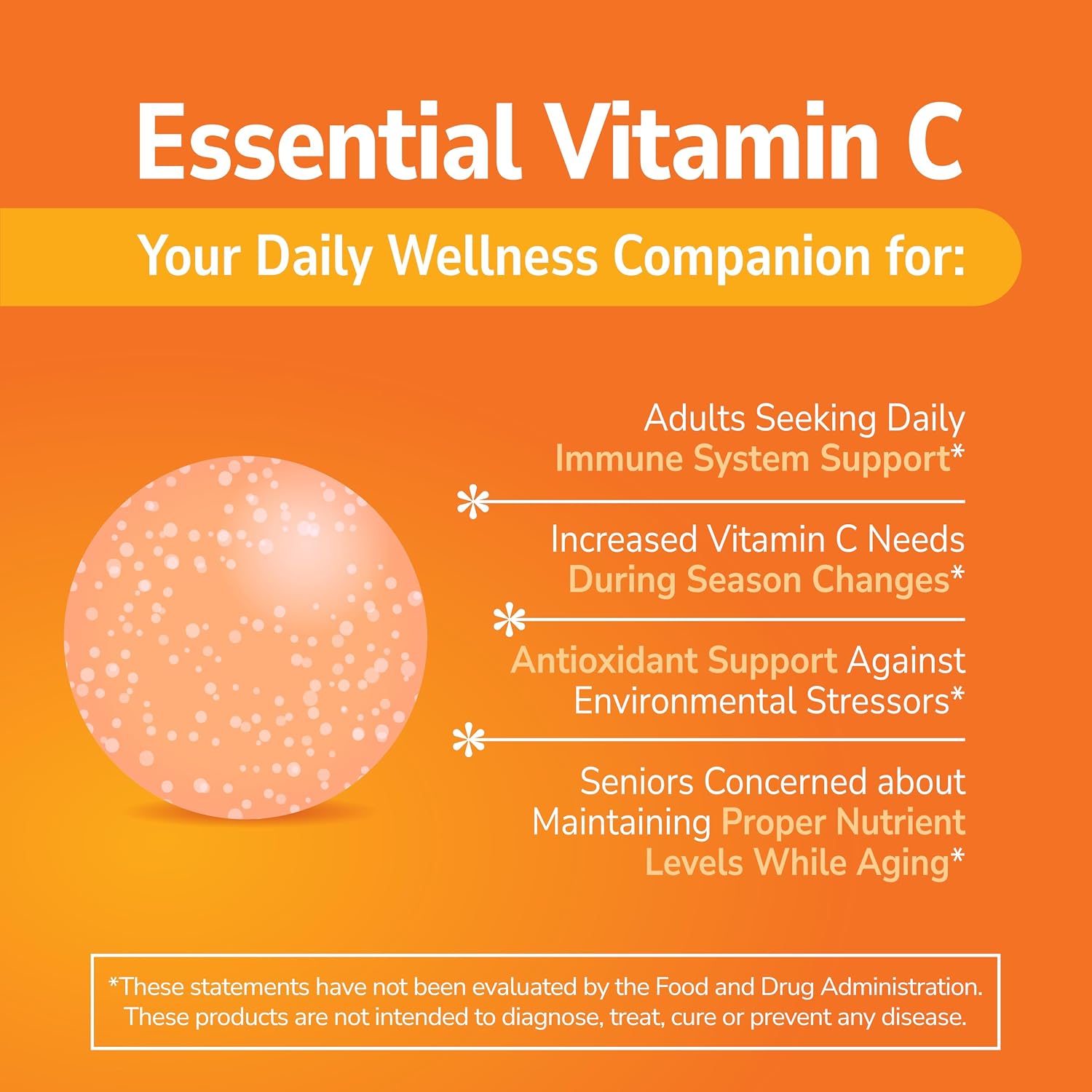 Vitamina C 500 mg Masticable Sabor Naranja - 110 Comprimidos