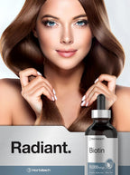 Horbäach Biotin Liquid Drops 10000mcg | 118 ml | Sabor Berry | Vegetariano, No-GMO y Sin Gluten