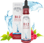 Buried Treasure Gotas de Vitamina B12 - 1000mcg Metilcobalamina por Dosis, 120 Dosis - Sublingual, Vegano, Sin Alcohol, Sabor Frambuesa, 60 ml