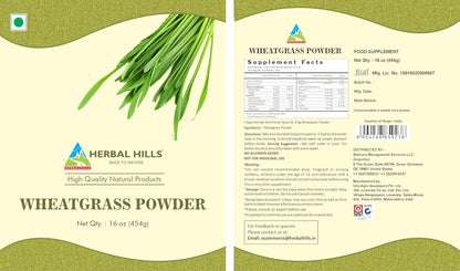 Herbal Hills Wheatgrass Powder - Superalimento Verde en Polvo (454 g) – Image 3