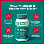 SmartyPants Vitaminas Prenatales Orgánicas para Mujeres - Gominolas Multivitamínicas con Probióticos, Metilfolato, Omega 3 (ALA), Vitamina D3, C, B12, B6, A, K2, Zinc y Colina - 120 unidades (30 días)