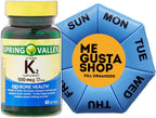 Spring Valley Vitamina K2 100 mcg, 60 Cápsulas Blandas con Pastillero