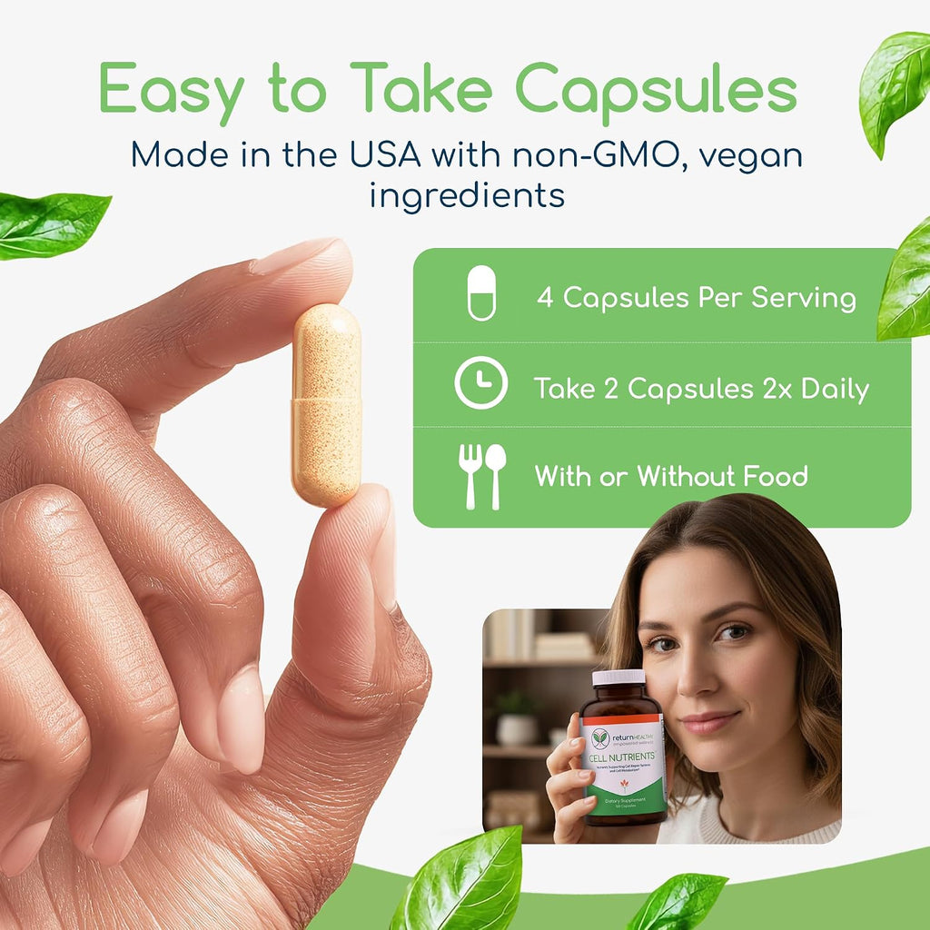 Cell Nutrients – Suplemento Mitocondrial para Reparación Celular, 120 Cápsulas