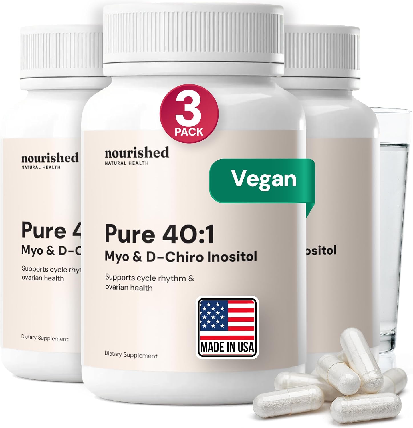 Nourished 40:1 Myo-Inositol & D-Chiro Inositol – 360 Cápsulas