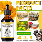 Tratamiento Natural contra la Levadura para Perros - Ayuda a Aliviar el Picor y la Inflamación - Complemento Herbal - 2 Oz