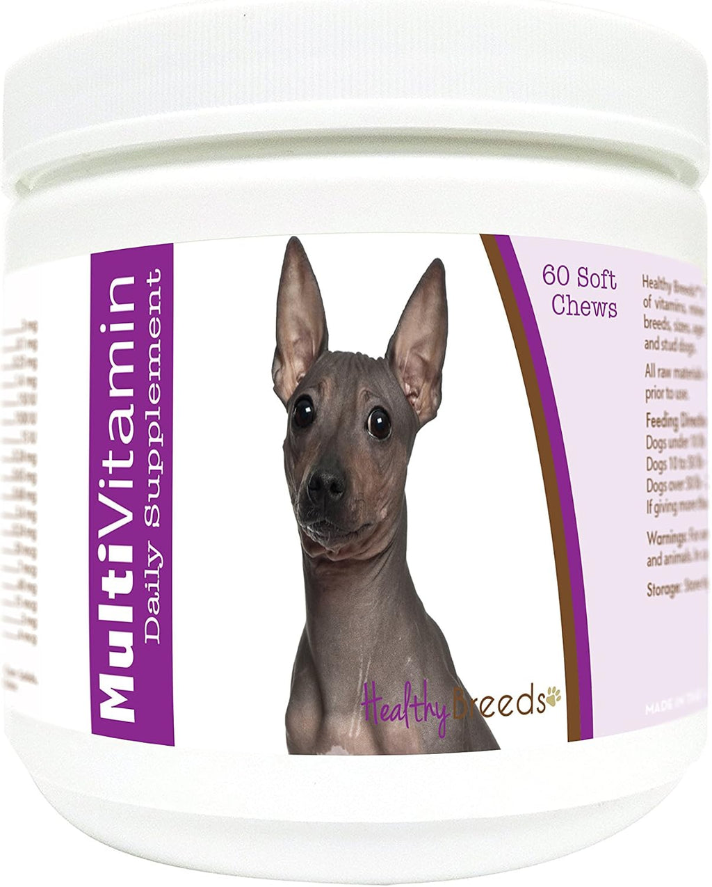 Healthy Breeds American Hairless Terrier Multivitamínico Masticables Blandos 60 unidades