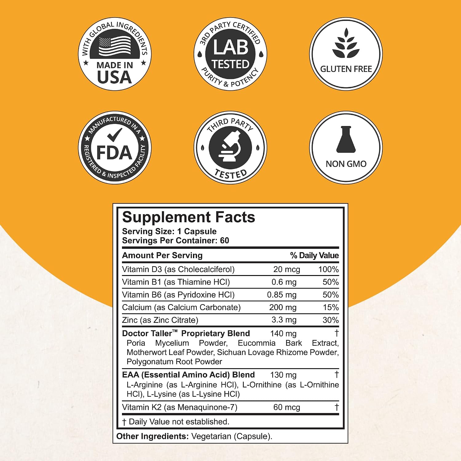 NuBest Doctor Taller Fórmula Premium para la Fortaleza Ósea - Apoya la Inmunidad y el Desarrollo - con Calcio, Vitaminas, Aminoácidos y Hierbas - para Niños (8+) y Adolescentes - Pack de 2 | 2 Meses de Suministro