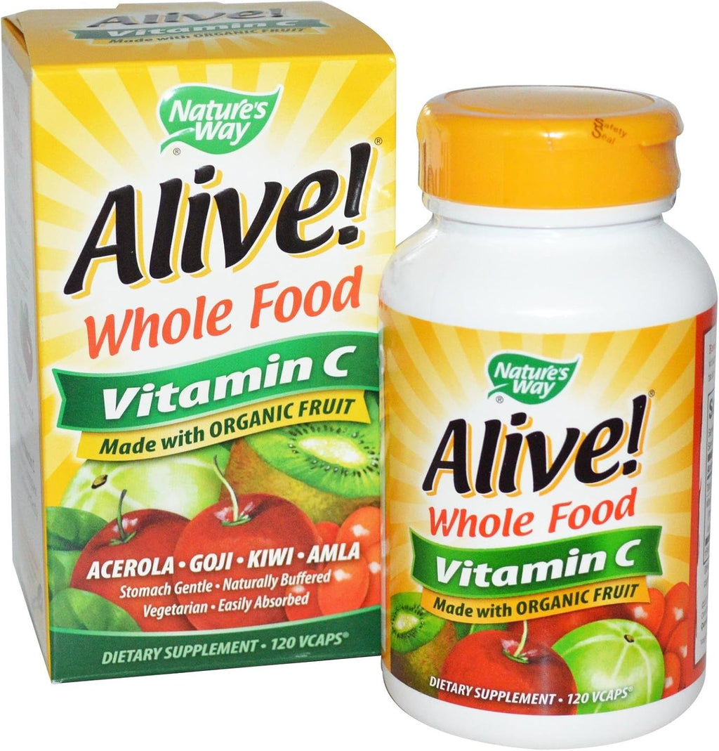 Nature's Way Alive Whole Food Complex con Vitamina C, 120 Cápsulas Vegetales