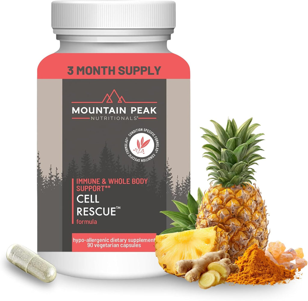 Mountain Peak Nutritionals Cell Rescue – Antioxidante con Cúrcuma, Jengibre y Bromelina – Apoyo Inmunológico y Salud Intestinal (90 Cápsulas)