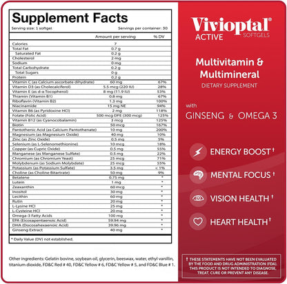 Vivioptal Active Multivitamínico con Ginseng – Ginseng: Conocido en la tradición herbal por sus propiedades – Image 6