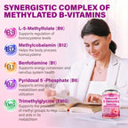 Edmmyliy Complejo B Metilado para Mujeres - Gomitas con Vitaminas B1, B2, B6, B12, Folato, Vitamina C, Magnesio y Omega 3