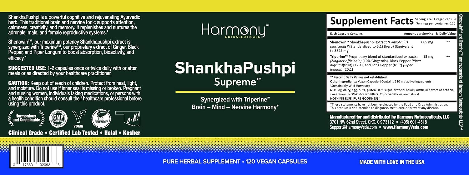 ShankhPushpi Supreme - Complemento Alimenticio Ayurvédico para el Bienestar Mental y Nervioso