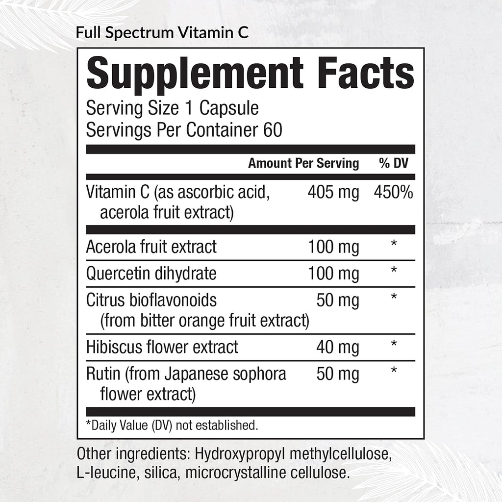 Equilife Vitamina C de Espectro Completo con Quercetina, 60 Cápsulas