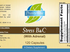 Priority One Vitamins Stress B & C 120 Cápsulas - Complejo B con Glándula Suprarrenal Entera para Apoyar Nervios, Piel, Ojos, Sistema Gastrointestinal y Funciones Cerebrales Saludables