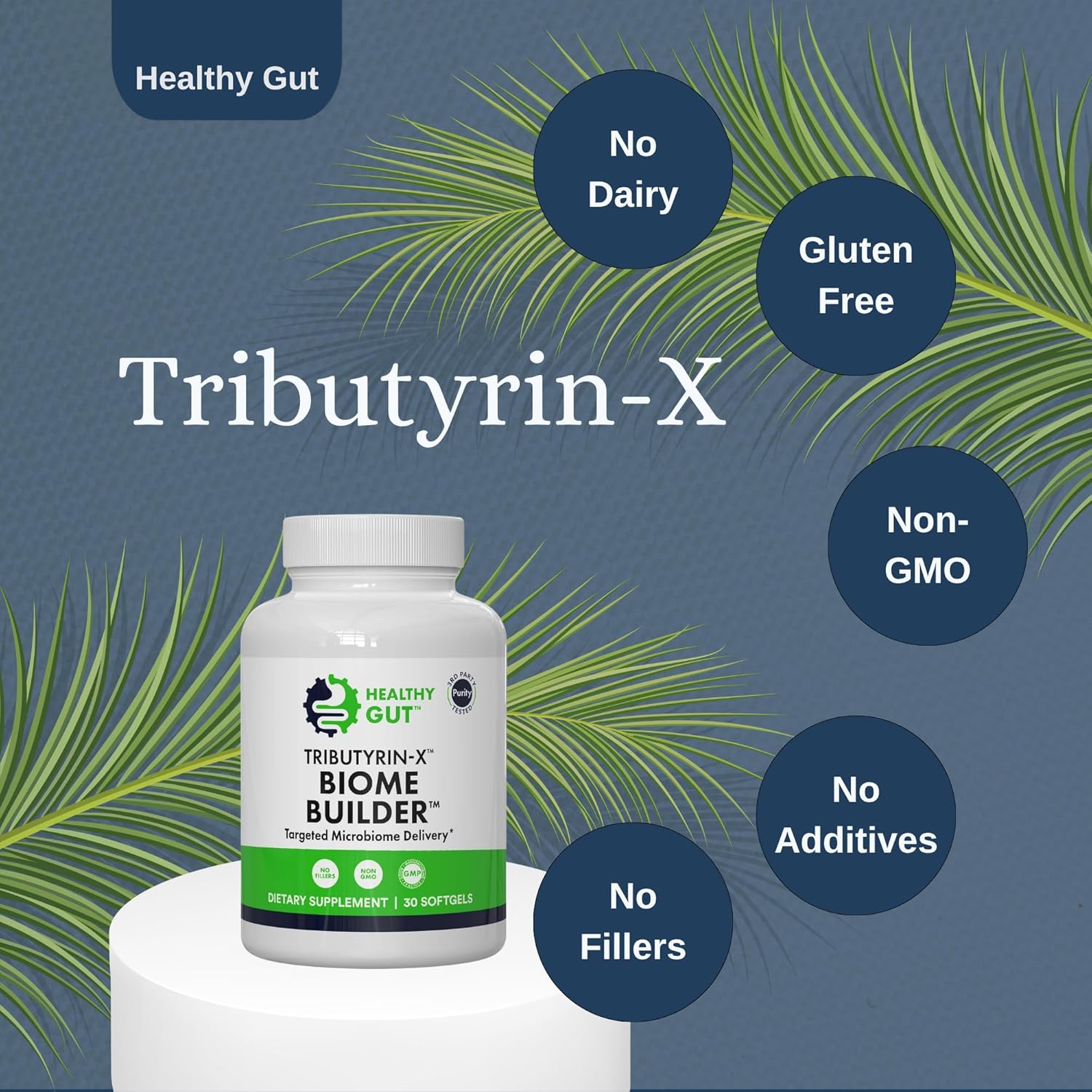 Healthy Gut Tributirina-X - Posbiótico de Butirato de Alta Biodisponibilidad - 30 Cápsulas Blandas
