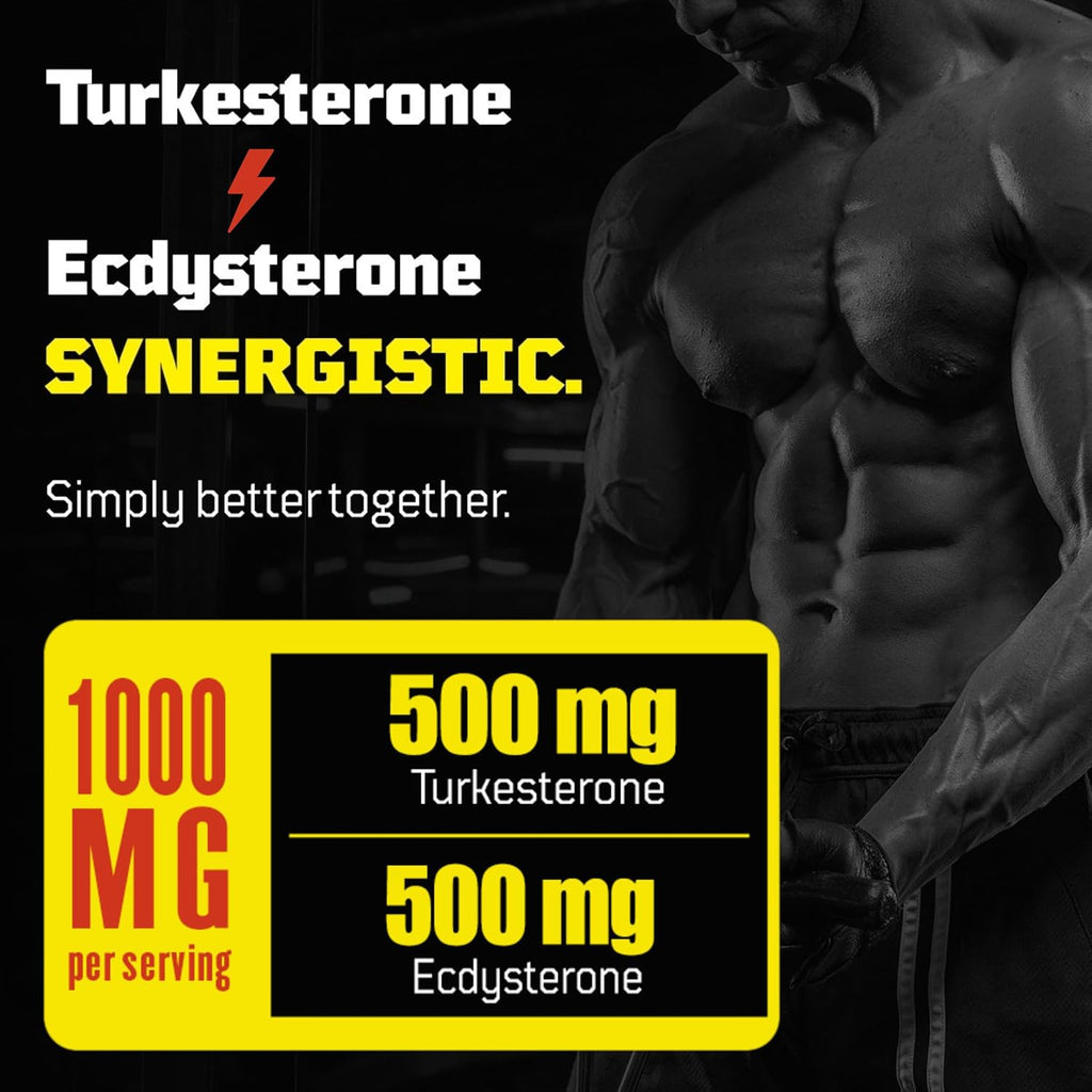Turkesterone + Ecdysterone | Suplemento Anabólico (180 Cápsulas - 3 Meses) | Pureza 98%-95% | Certificación ISO 17025