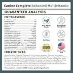 Canine Complete - Polvo Multivitamínico para Perros - 900 g - Vitaminas Diarias para Alimentación Casera - Salud Inmunológica, Piel, Pelaje y General - Todas las Razas - 90 Dosis
