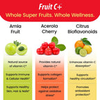 Organic Veda Super Fruits Vitamina C - Amla y Acerola con Bioflavonoides - 120 Cápsulas Veganas