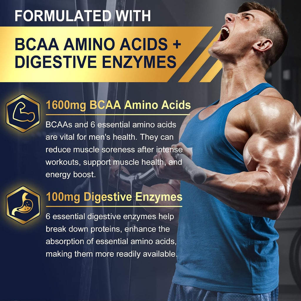 Multivitamínico Metilado para Hombres Gominolas con BCAA y Complejo B - Sin Azúcar, Vegano - 60 unidades