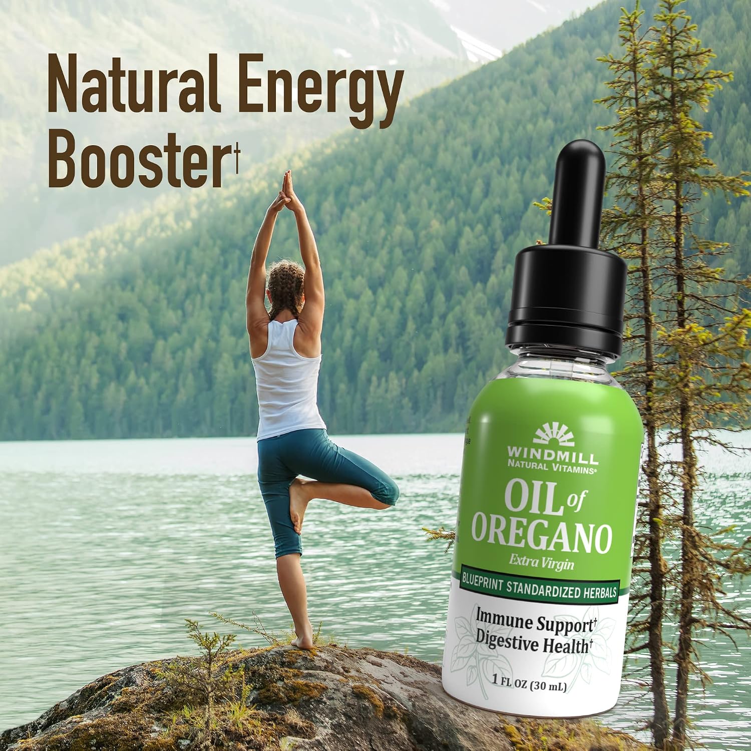 Windmill Aceite de Orégano, Suplemento Herbal, Apoyo Inmunitario y Digestivo, 30 ml