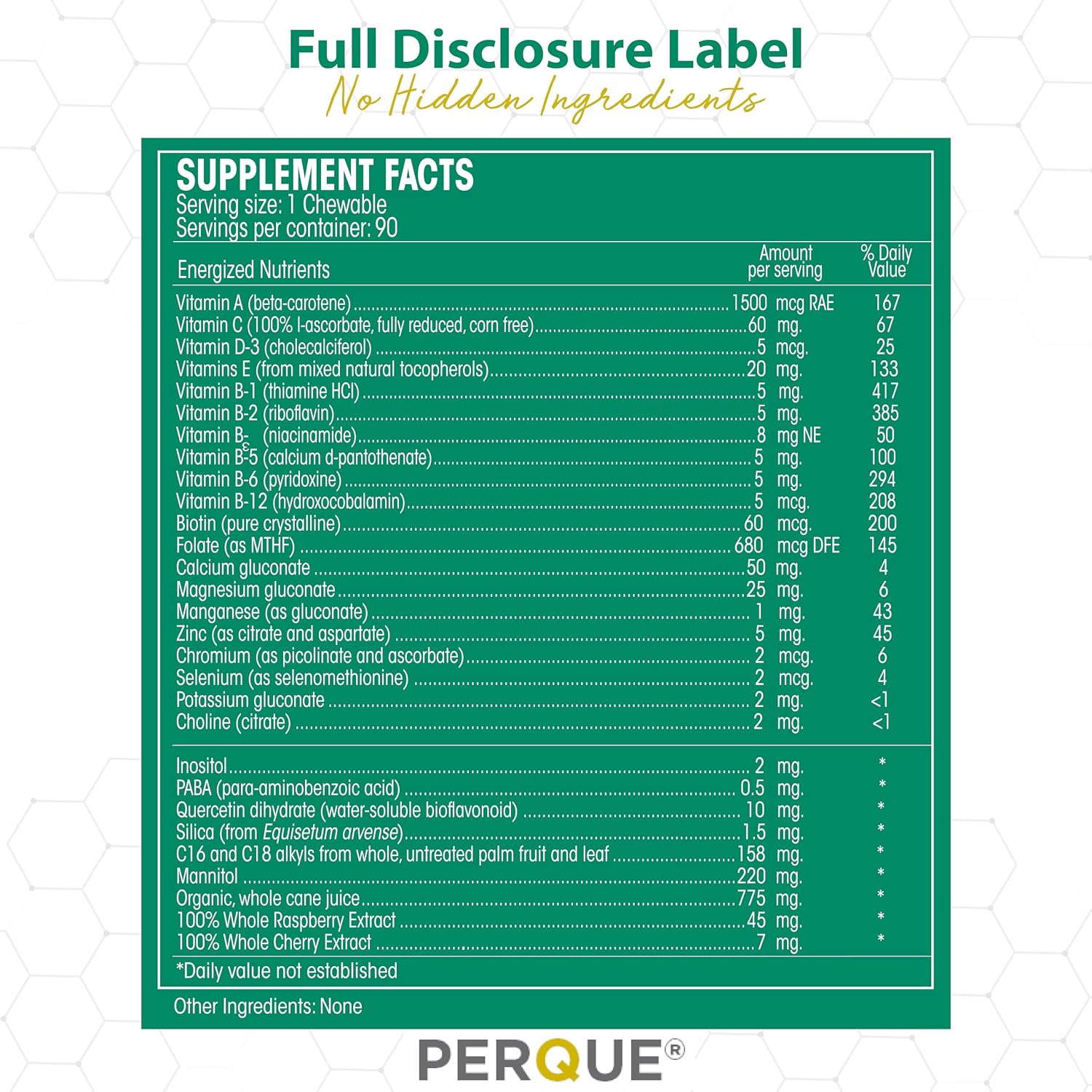 Perque Life Guard Chewables, 90 Comprimidos Masticables