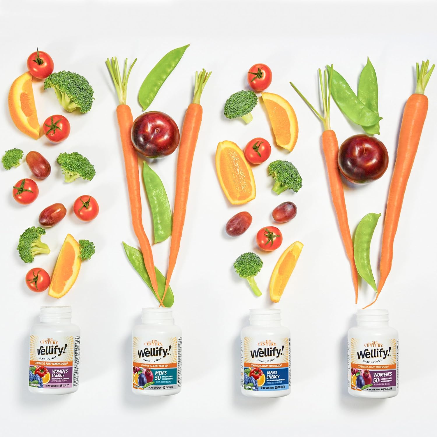 21st Century Wellify Multivitamínico para Hombres 50+ con Minerales, 65 Comprimidos