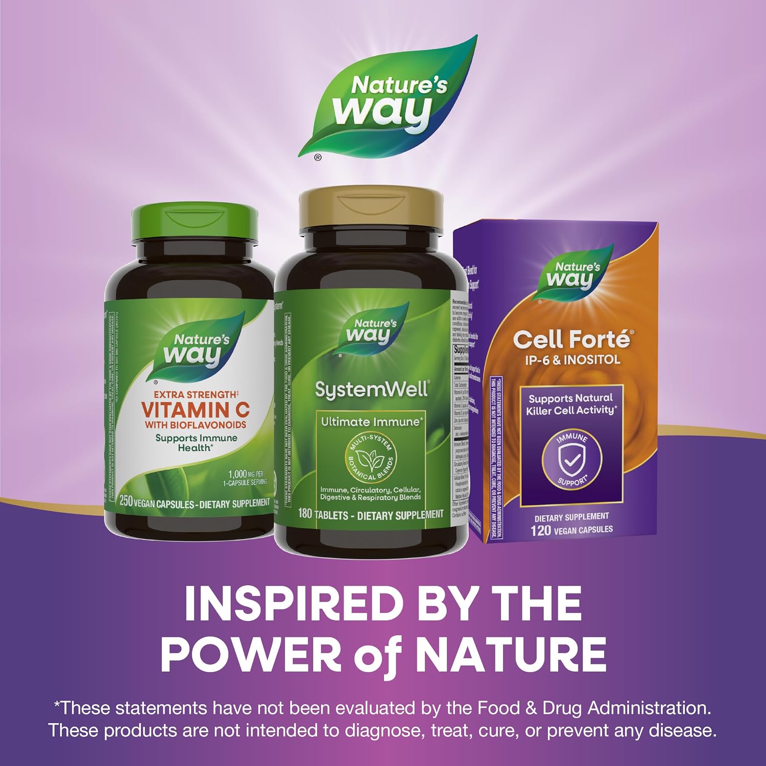 Nature's Way SystemWell Ultimate Immune - Apoyo Inmunológico con Vitaminas C, A, D, Zinc y Selenio, 180 Comprimidos