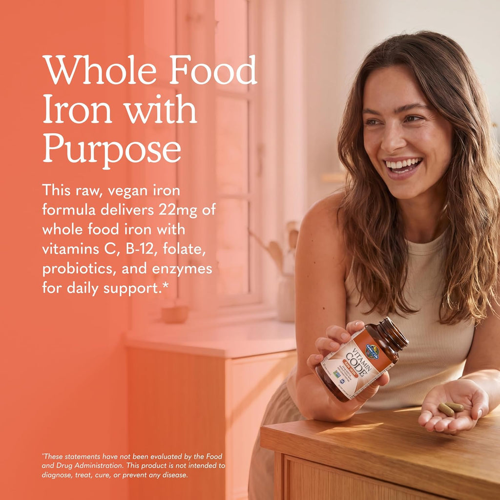 Garden of Life Vitamin Code Raw Iron - 30 Cápsulas Veganas
