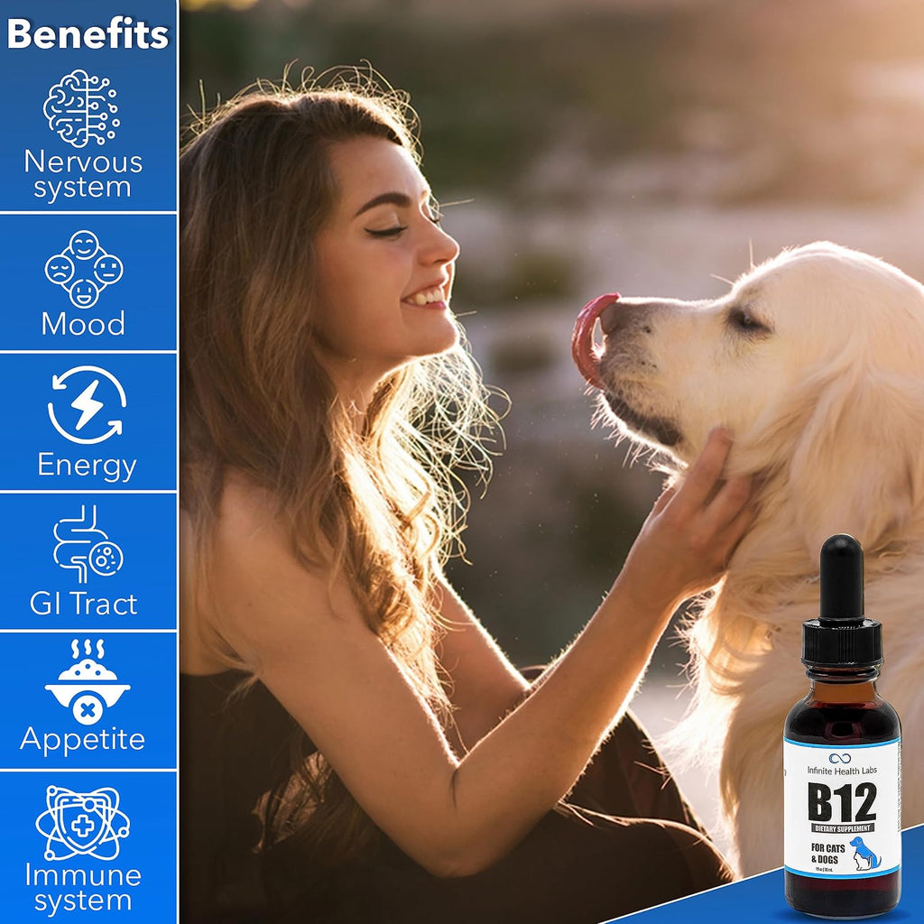 Líquido de Vitamina B-12 para Perros y Gatos - Metilcobalamina (Methyl B12) - Energía, Apetito y Estado de Ánimo