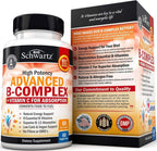 Complejo de Vitaminas B con Vitamina C - con Metilcobalamina B12 y Folato - Suplemento B1 B2 B3 B5 B6 B7 B9 - 60 Cápsulas