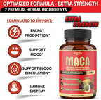 Agobi Maca Root Cápsulas - Suplemento Herbal 7 en 1, 90 Cápsulas Veganas