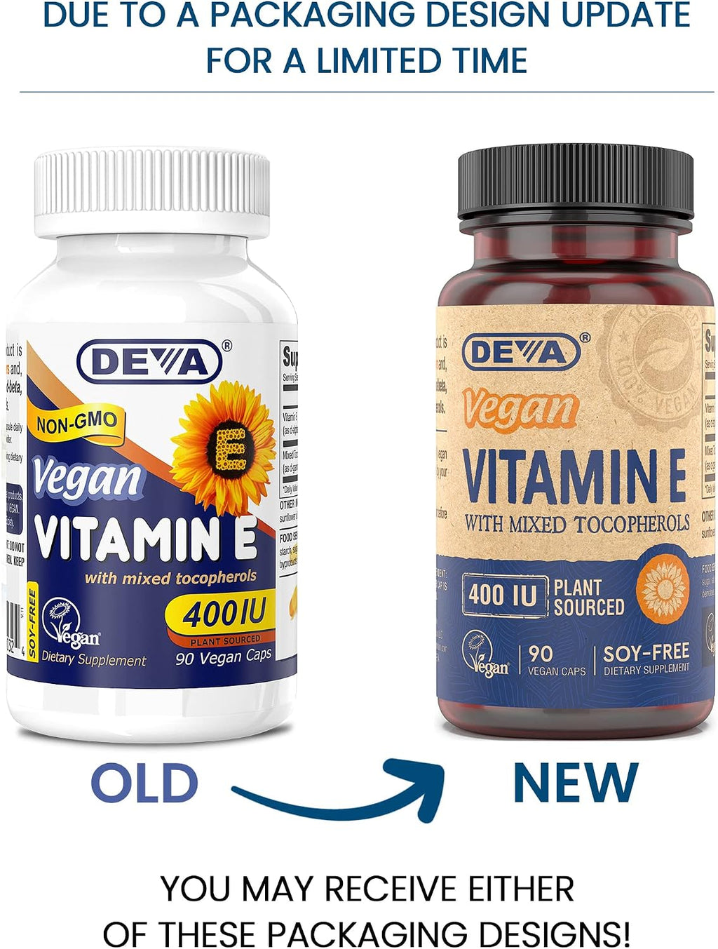 DEVA Vitamina E Natural 400 UI con Tocoferoles Mixtos - 90 Cápsulas
