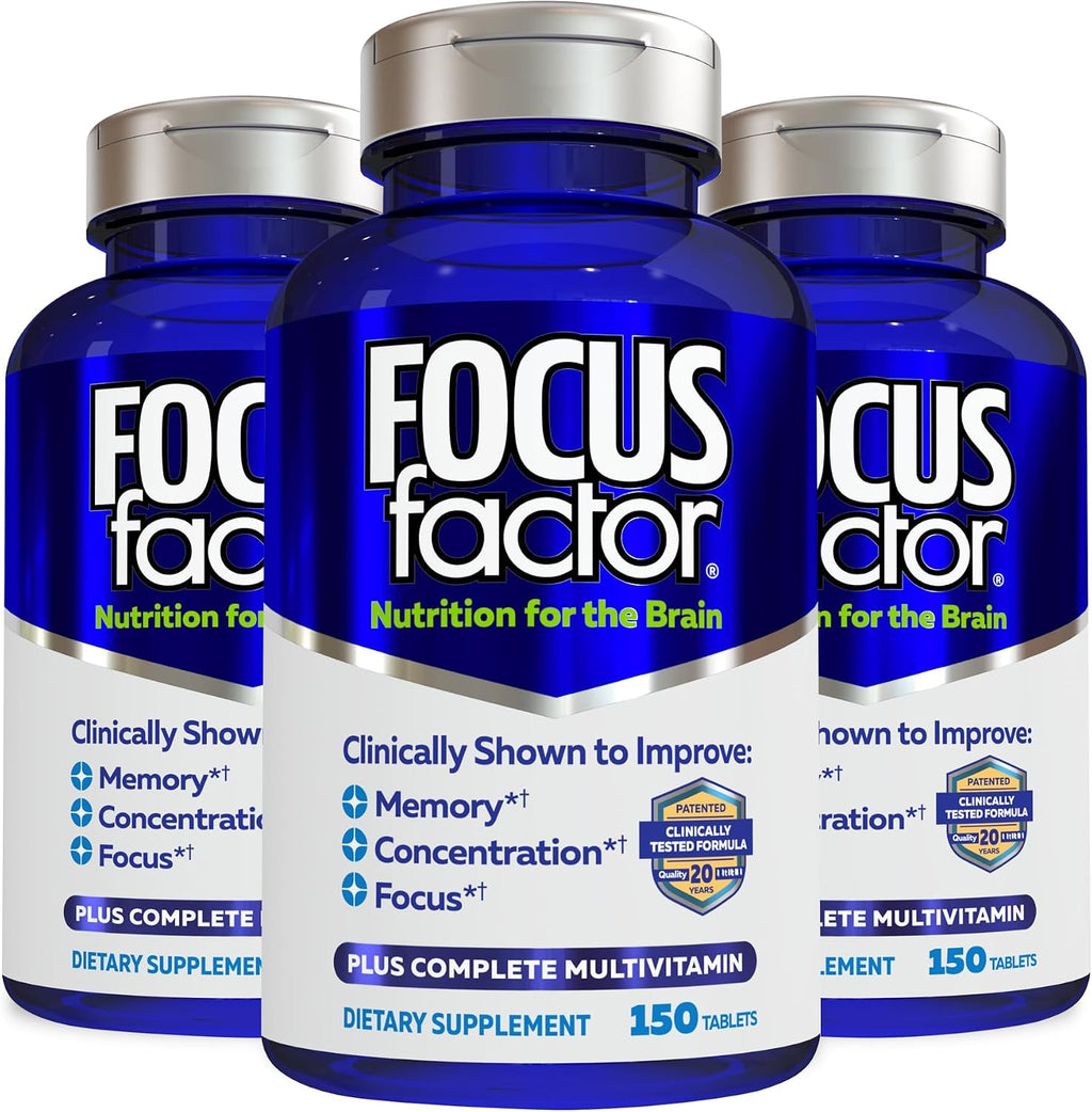 Focus Factor Nutrition for The Brain – Suplemento para Memoria y Concentración, 150 Comprimidos