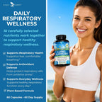 Potent Garden Suplemento de Apoyo Respiratorio con Vitamina C, Quercetina y Mezcla de Hierbas – Cápsulas Veganas, 60 Unidades