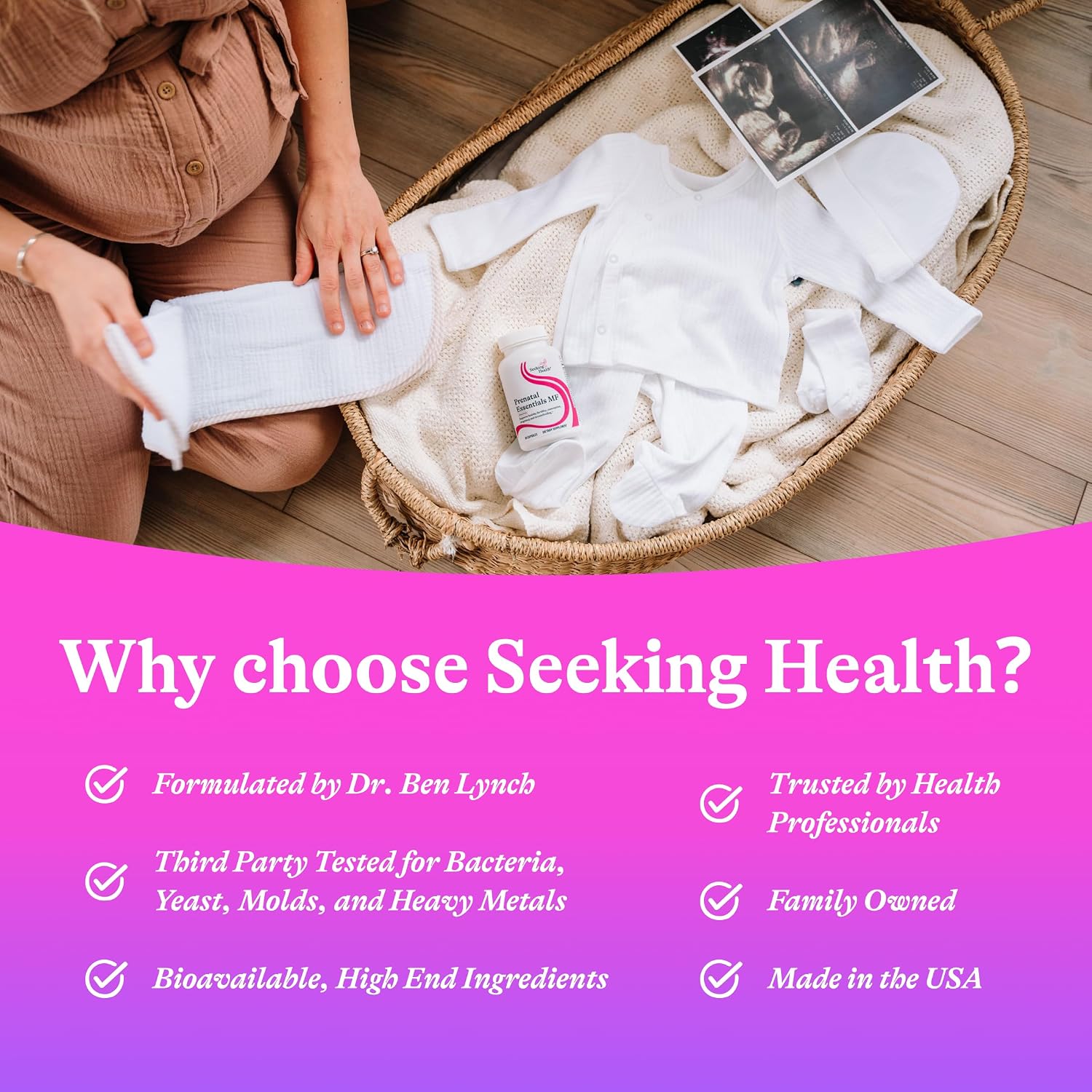 Seeking Health Prenatal Essentials MF - Vitaminas prenatales sin metilados, 60 cápsulas
