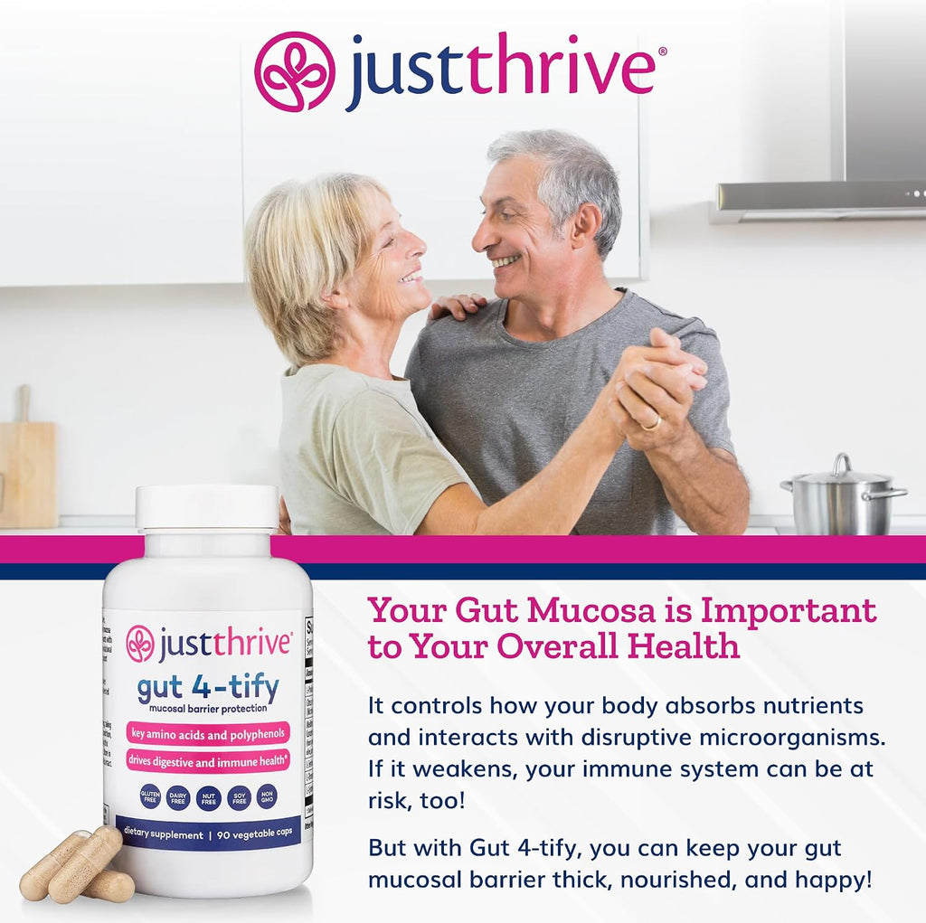 Just Thrive Gut 4-tify - Suplemento para la Salud Intestinal - 90 Cápsulas Vegetales