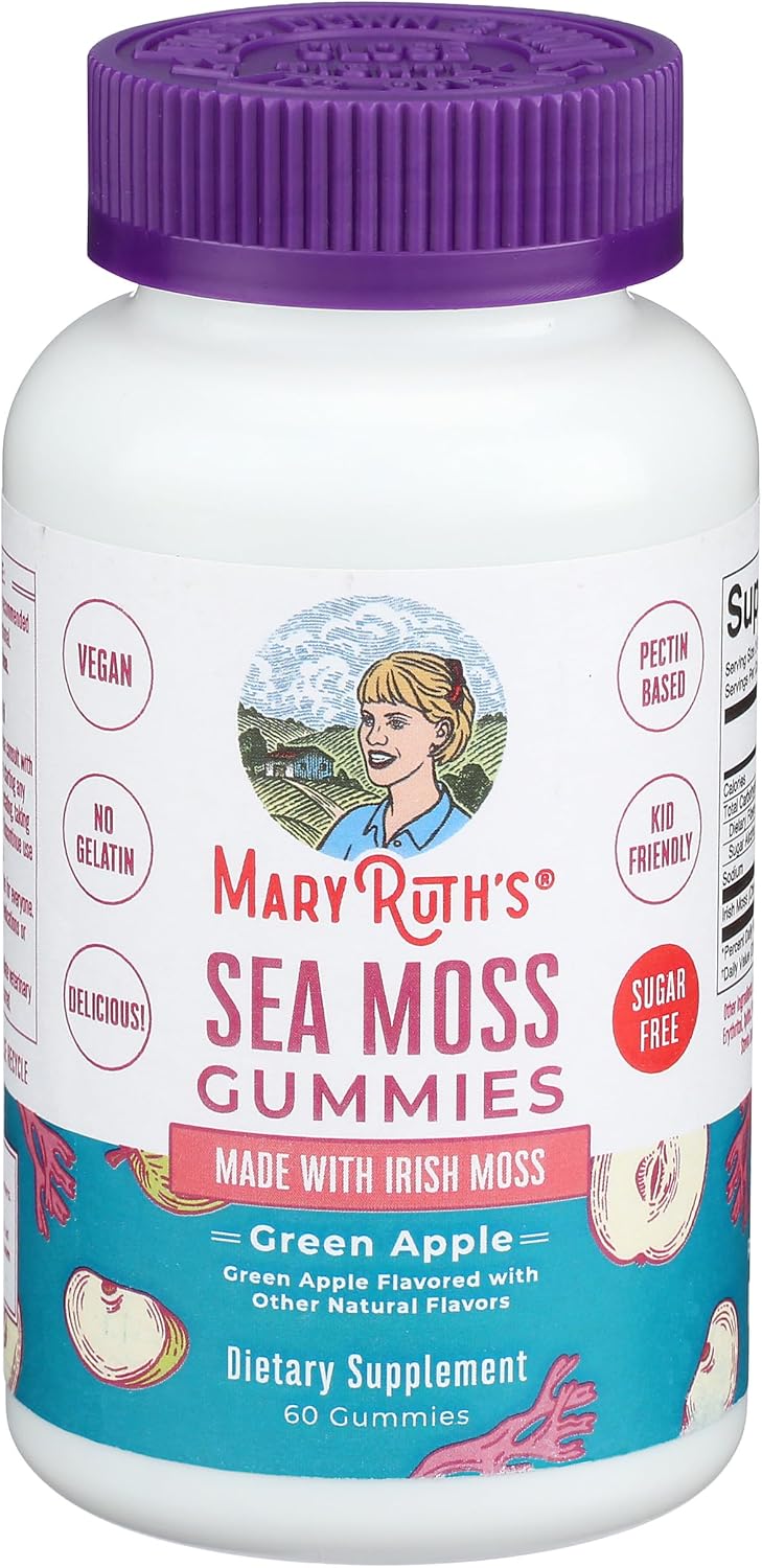 MaryRuth's Organics Gominolas sin Azúcar con Irish Sea Moss para el Apoyo Digestivo e Inmune | 60 Gomitas