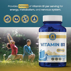 Vykee Nutrition Vitamina B1 (Tiamina) Cápsulas – 500 mg, 120 unidades