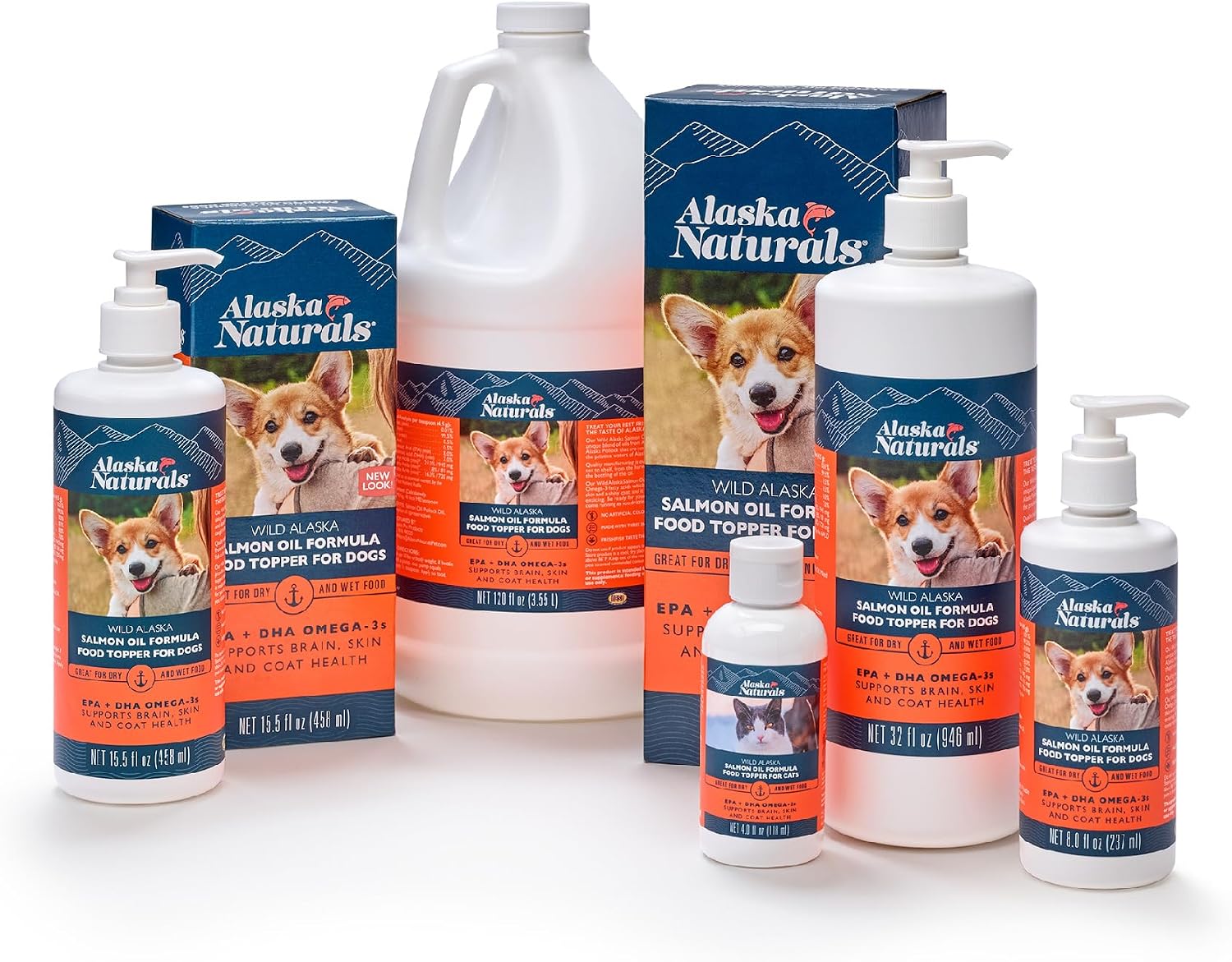 Alaska Naturals – Aceite de Salmón Salvaje de Alaska para Perros – Suplemento Omega 3 EPA y DHA – Piel y Pelaje Saludables – 439 ml (15.5 oz) Bomba Dosificadora