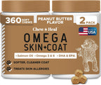 Omega 3 Fish Oil for Dogs - 180 Masticables Blandas para Alivio del Picor y Piel - Aceite de Salmón con EPA y DHA