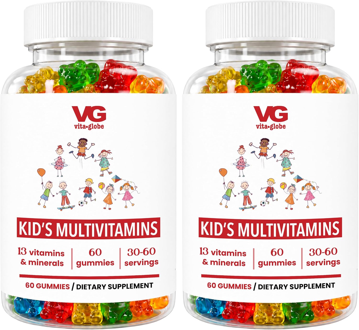 VITA GLOBE Multivitamínico para Niños en Gominolas con Saúco, Vitamina C y Zinc – 60 Gomitas (1 Mes)
