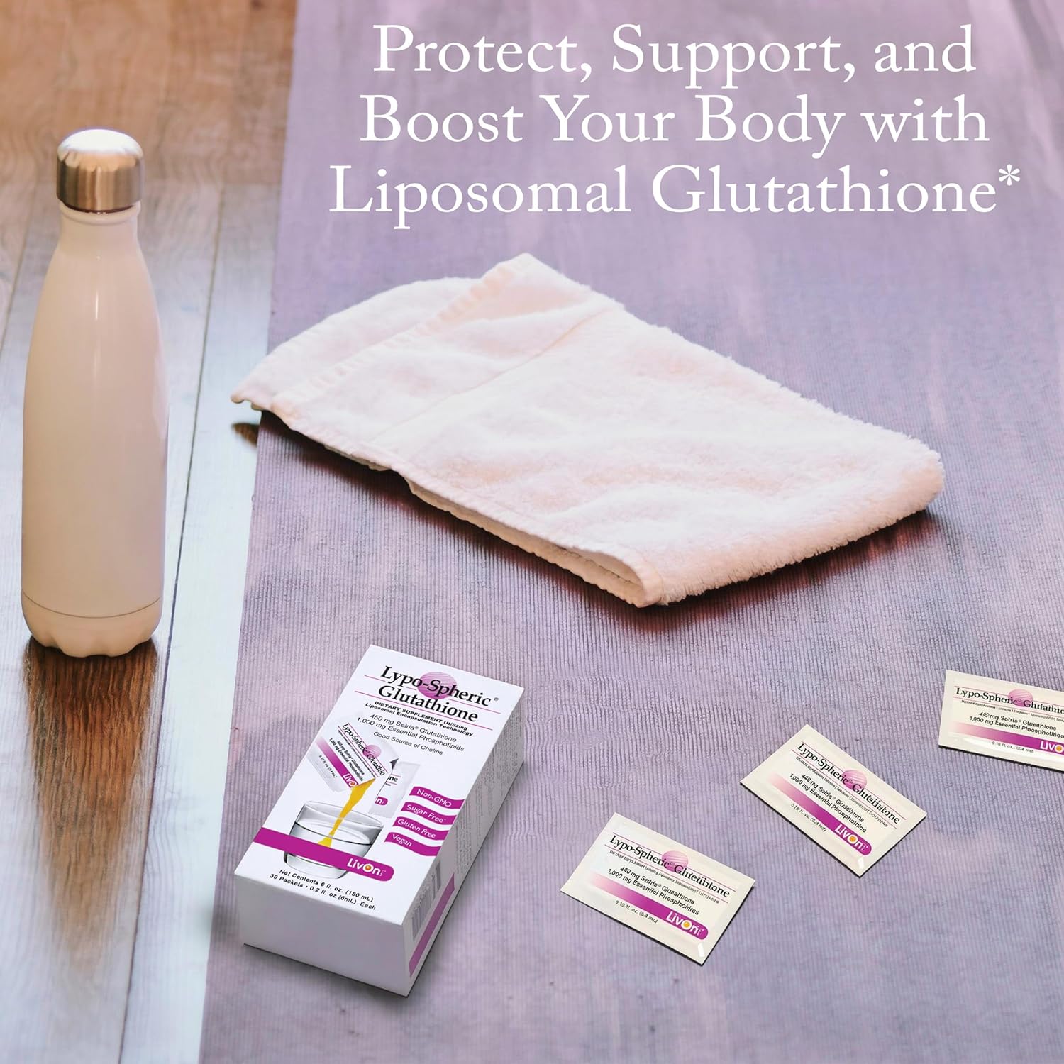 LivOn Laboratories Lypo-Spheric Glutathione - 30 sobres de 450 mg