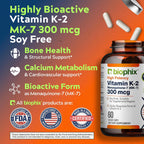 biophix Vitamina K2 MK-7 300mcg, 60 Cápsulas Veganas