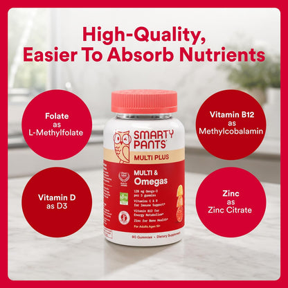 SmartyPants Plus Multi & Omegas Multivitamínico en Gominolas para Hombres y Mujeres – 90 Gominolas (30 Días) – Image 6